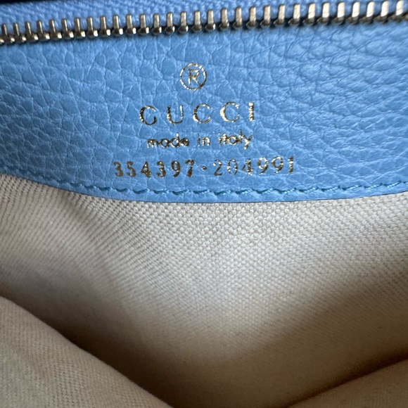 🎄LARGE EUC TAN GUCCI SWING TOTE 12”H x 19”L x 6”D - Picture 6 of 12